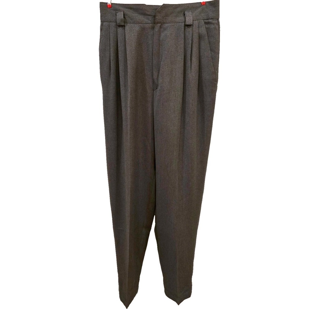 VTG 80s Casablanca High Rise Pleated Tapered Trousers Gray Size 6 USA Made